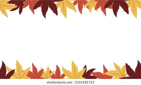 This is a background illustration frame of a falling leaf with a motif of autumn leaves.