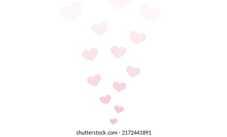This is background illustration pretty gradient heart floating in the sky 
