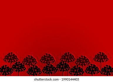 This is a background illustration of a silhouette of a cluster of higanbana flowers.