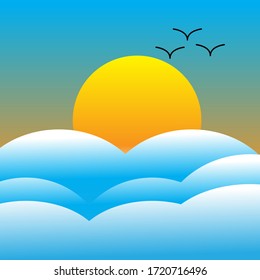 this is a background image of the sun above the clouds