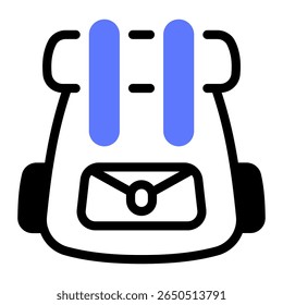 This Backpack icon is suitable for Camping, Outdoor Activity, Summer Vacation, etc
