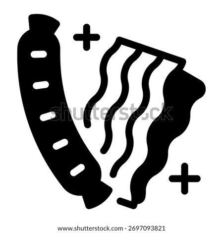 This Bacon and Sausage icon is suitable for use in Supermarket.