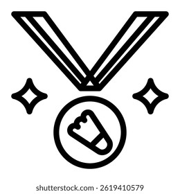 This Badminton Medal icon is suitable for Badminton, Sport, etc