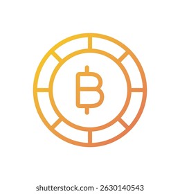 This Baht currency icon features a clean, minimalist outline design—perfect for use in financial apps, fintech dashboards, payment interfaces, websites, and graphic design projects