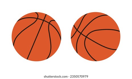 This is a ball illustration set used in 'basketball', a representative ball game sport in the United States. The winner is the one who puts the most balls into the ring within the time limit.