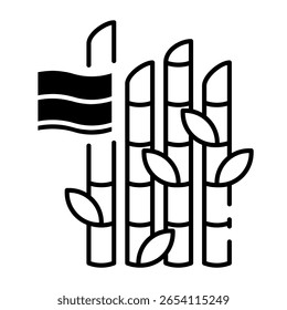 Este icono de bambú es adecuado para el Día de la Independencia de Indonesia, etc