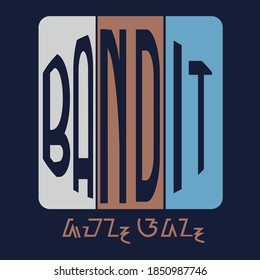 
this is a bandit font logo in a cool three-color blend