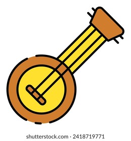 This Banjo icon is suitable for Mardi Gras carnival, Medieval, party, etc.