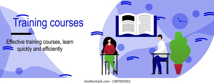 This banner can be used for a site with courses, with training, with offices, in order to show that this is an effective training course, you can learn quickly and efficiently