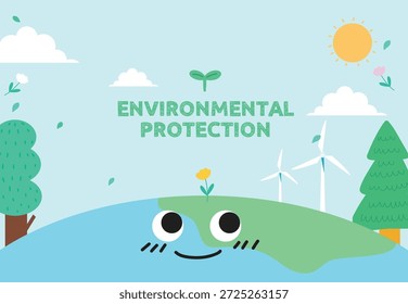 Este é um design de banner para ser usado na proteção ambiental.