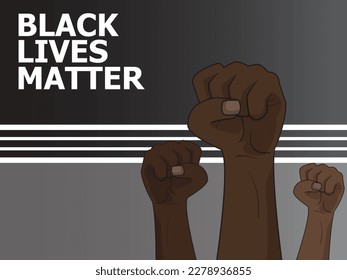 This banner design features the Black Lives Matter logo and messaging, making a powerful statement in the fight against systemic racism and police brutality.