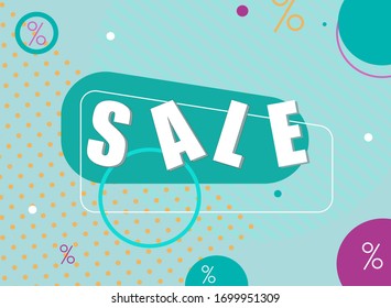 
Dies ist ein Banner für Rabatte in Kraft Memphis, türkisfarben