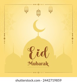 This is a banner or social media post design for a purpose to send greetings of Eid to your beloved ones.