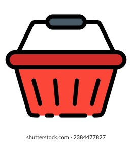 Este icono de la cesta es adecuado para compras, comercio electrónico, supermercado y negocios