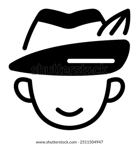 This Bavarian Hat icon is suitable for Oktoberfest, Festival, Traditional German event, etc.

