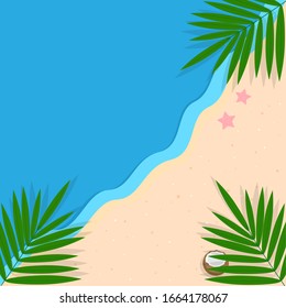 This is a beach illustration. Summer background. 