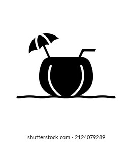this is a beach-related icon that uses a glyph style