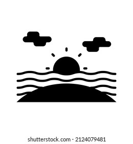 dies ist ein Strandsymbol, das einen Glyph-Stil verwendet