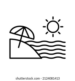 this is a beach-related icon that uses a outline style