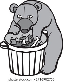 Esta es una ilustración de personaje de oso. La coexistencia con osos salvajes es difícil.