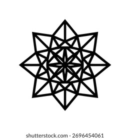 This is a beautiful black, and white vector illustration of, a floral mandala. The design is perfectly, symmetrical, featuring multiple ,