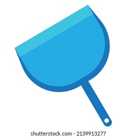 This is a beautiful blue colored dustpan image with light blue colored shading.