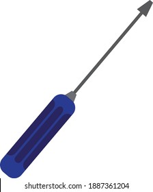 This is a beautiful blue and grey colored screw driver symbol.