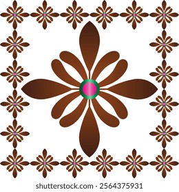 This is a beautiful Ceramic Tile Design with Brown Gradient-Pink Gems.