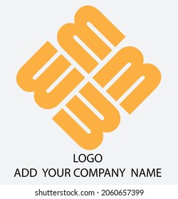  This is a beautiful and creative E M W B alphabet symbolic logo with orange color.