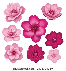 This is a beautiful floral illustration featuring a vibrant bouquet of red, pink, and purple flowers. Each flower is finely detailed, giving the design a natural and fresh look.

