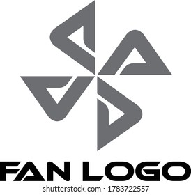 This is a beautiful grey colored fan rotating logo with alphabet a. 