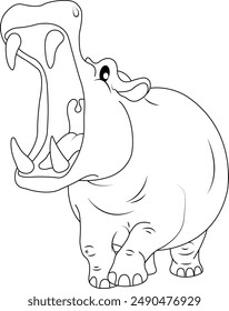  This is a beautiful Hipopotamus Coloring Page for kids.This artwork rally helps to learn how to art hipopotamus.