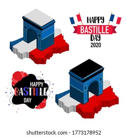 This is beautiful iometric ARC de Triomphe bastille day flag