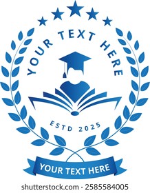 This beautiful Logo with blue gradient can be used for academy, school, college and university.