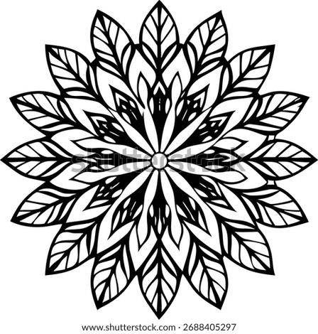This is a beautiful mandala design, perfect for adding a touch of elegance to any project. Its intricate details and floral pattern make it truly unique and eye-catching.