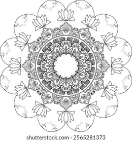 This is beautiful mandala line art