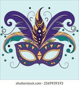 This is a beautiful mardy gras trendy mask vector.