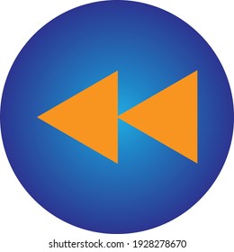 Este es un hermoso botón de color naranja hacia atrás con un círculo de gradiente de color azul.