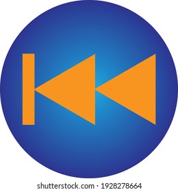 Este es un hermoso botón anterior de color naranja con un círculo degradado de color azul.