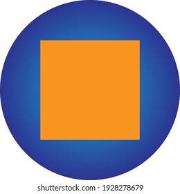 This is a beautiful orange colored stop button icon with blue colored gradient circle.