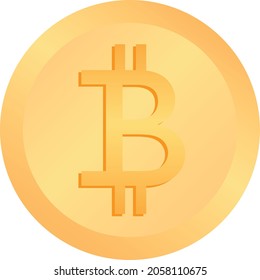 This is a beautiful orange-colored gradient bitcoin currency symbol vector icon with an orange-colored gradient circle.