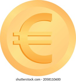 This is a beautiful orange-colored gradient Euro currency symbol vector icon with an orange-colored gradient circle.