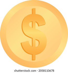 This is a beautiful orange-colored gradient U.S. dollar currency symbol vector icon with an orange-colored gradient circle.