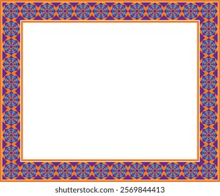 This beautiful Rectangular Border-Multicolor Tringles Design can be used as a photo Frame or Picture Frame, Book Cover, Album Cover, Greeting Card Cover Design.