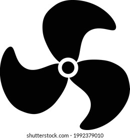 This is a beautiful and simple black colored silhouette vector table fan blades icon vector image.