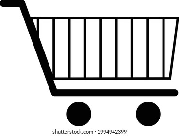 This is a beautiful and simple black colored shopping cart icon or you can call it silhouette colored shopping basket icon vector image.