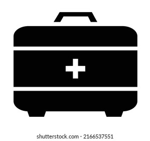 This is a beautiful and simple black-colored doctor's medical briefcase with a common medical cross symbol.
