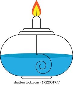 Dies ist ein schönes Vektorbild einer Spirituosenlampe mit brennbarem Brennstoff.