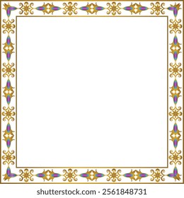 This Beautiful Square Golden Border or Photo Frame  can also be used as a Book Cover or Border.