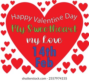 This Beautiful vector artwork has been created to celebrate the Loves Day, Valentine's Day, 14th Feb.